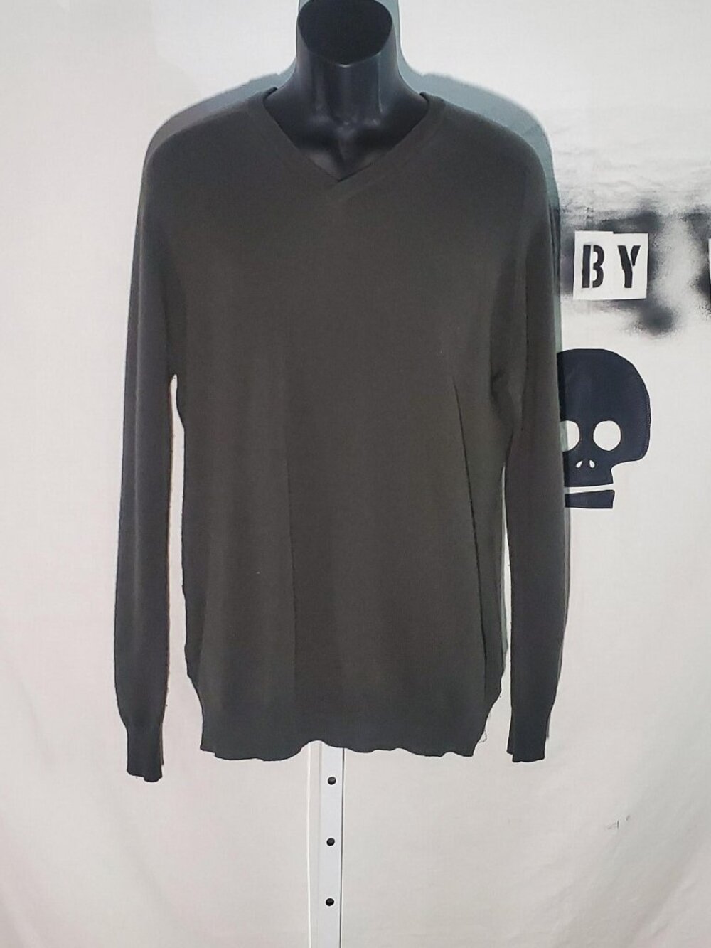 Billy Reid Men's Wool Cashmere Olive Sweater Sz L - READ DESCRIPTION